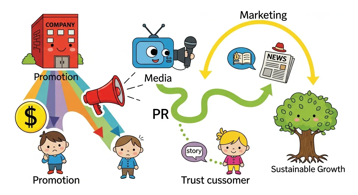 どこが違う？マーケティング・PR・プロモーションの徹底比較